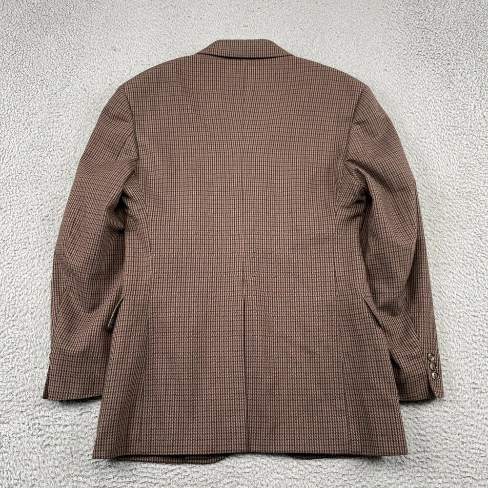 Pendleton Blazer Mens 40 Houndstooth Wool Blend Two Button Sport Coat Jacket